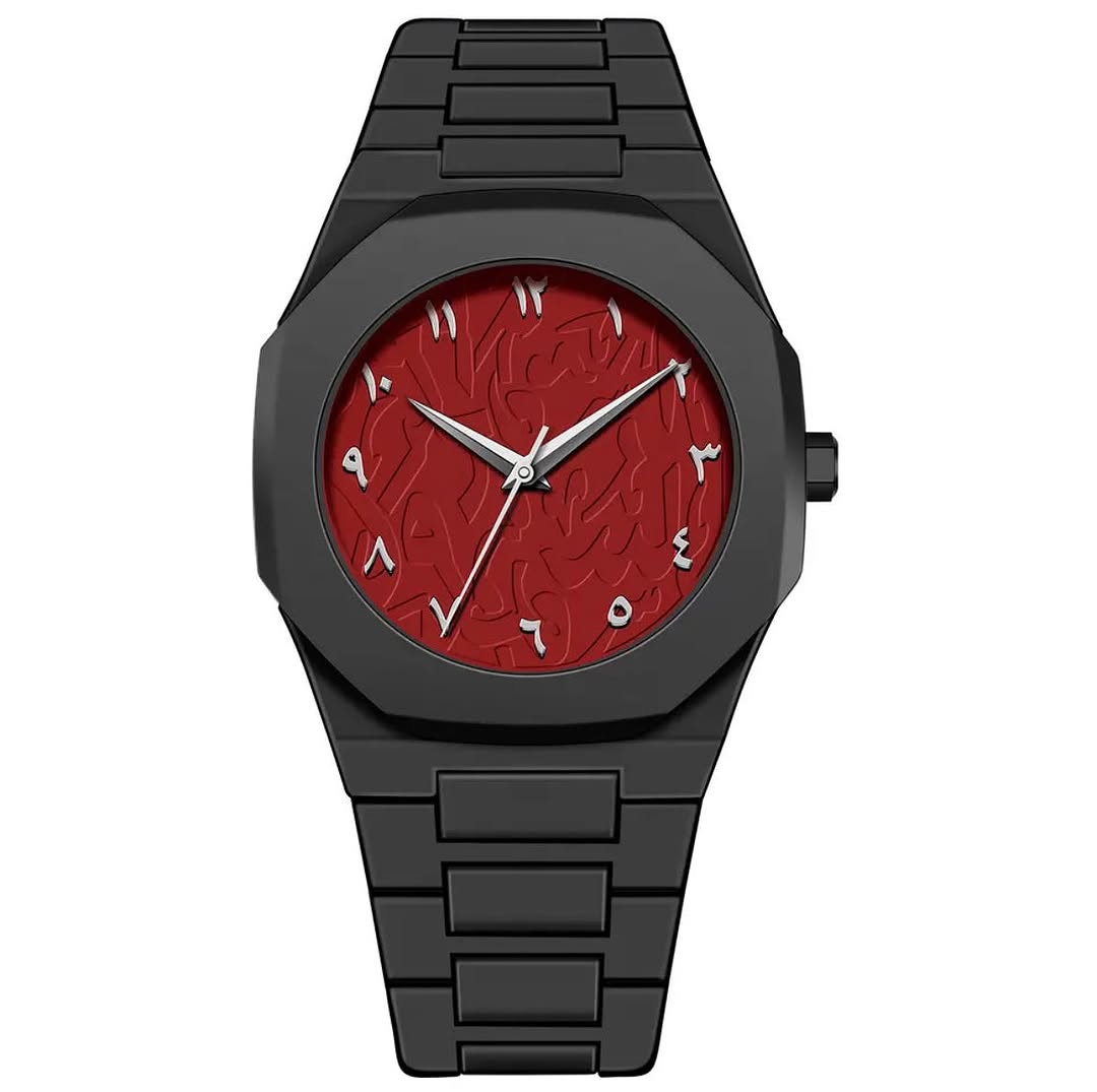 Matte Black Red Dial Aura Watch