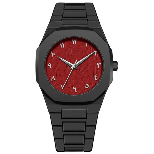 Matte Black Red Dial Aura Watch