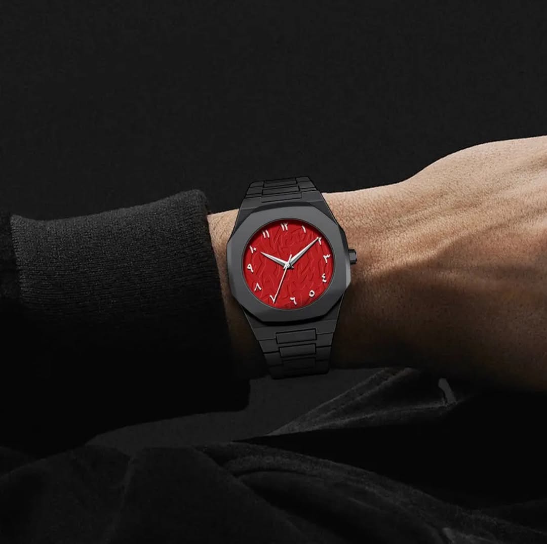Matte Black Red Dial Aura Watch
