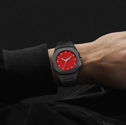 Matte Black Red Dial Aura Watch