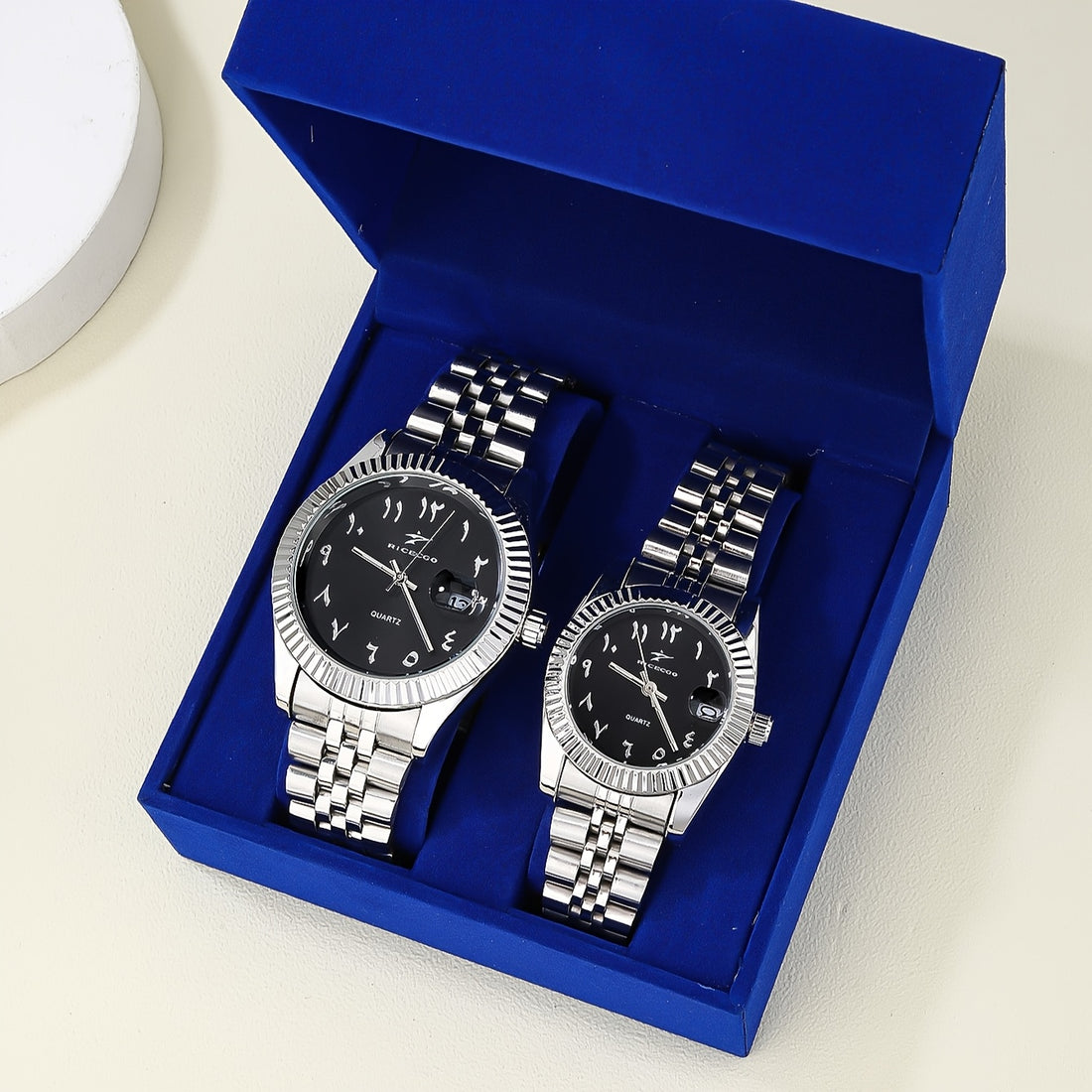 Couple Arabic Watch with Velvet Box